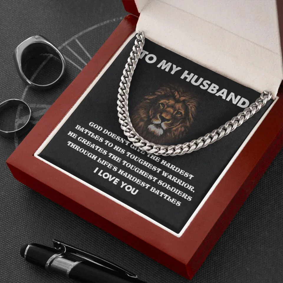 God Doesn't Give The Hardest Battles Necklace - Gift For Husband - Image 4