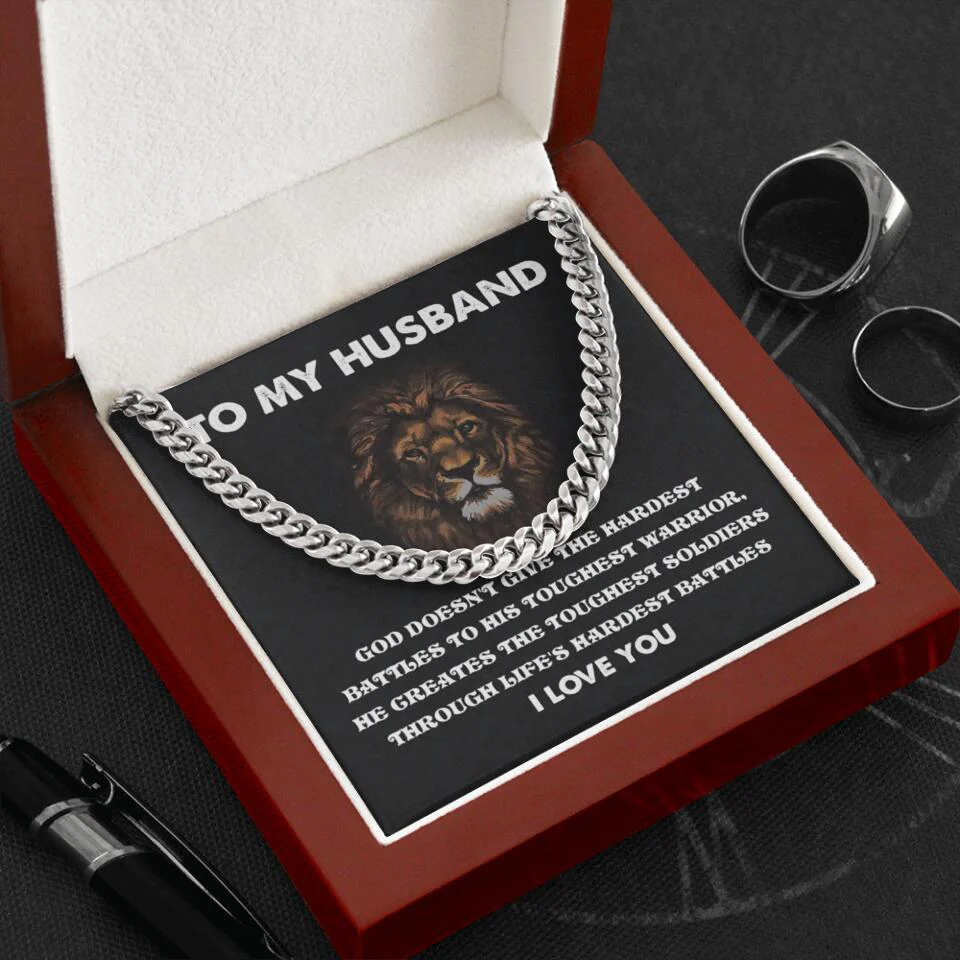 God Doesn't Give The Hardest Battles Necklace - Gift For Husband - Image 5