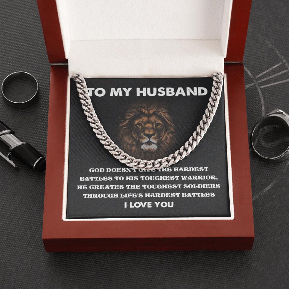 God Doesn't Give The Hardest Battles Necklace - Gift For Husband - Image 6