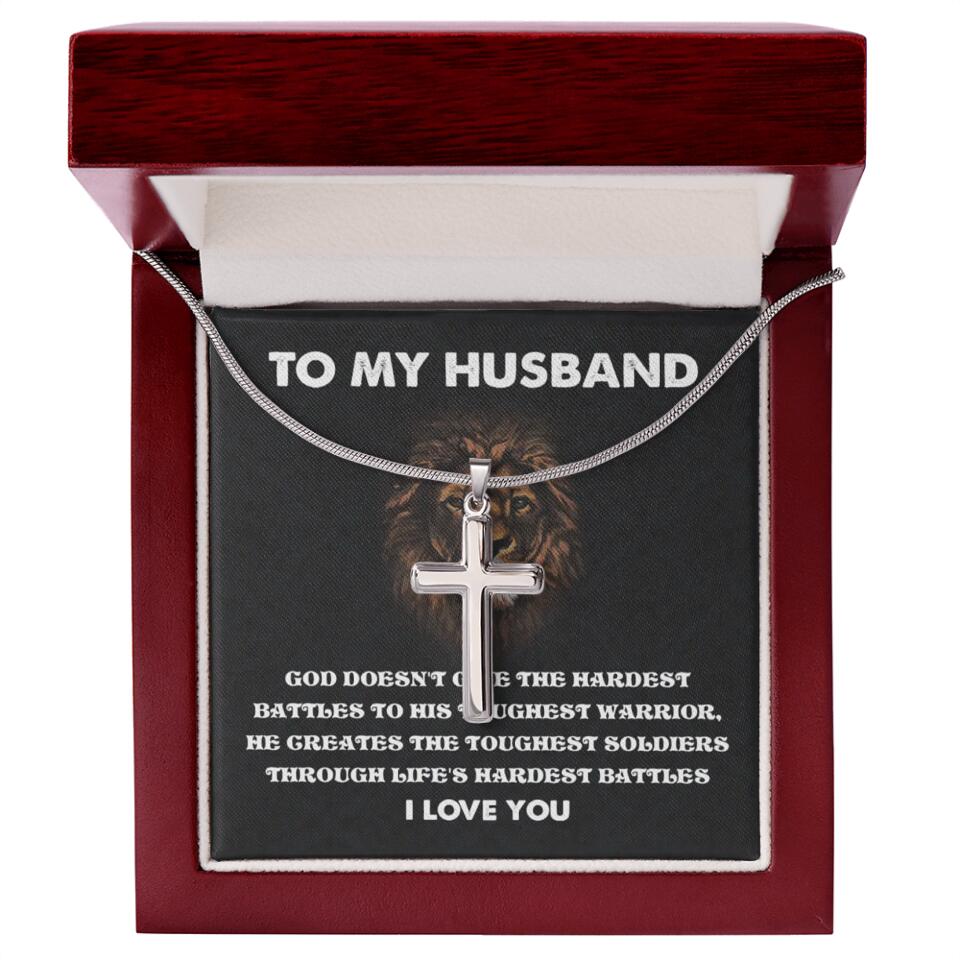 God Doesn't Give The Hardest Battles Necklace - Gift For Husband - Image 7