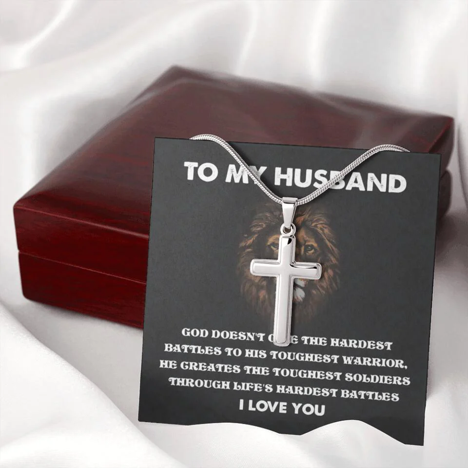 God Doesn't Give The Hardest Battles Necklace - Gift For Husband - Image 9