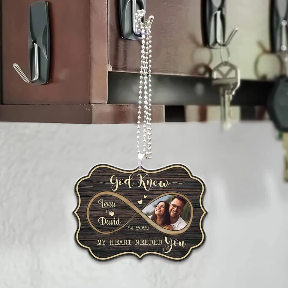 Personalized Valentine Gifts - God Knew My Heart Needed You - Personalized Car Ornament - Gift For Lover - Image 3
