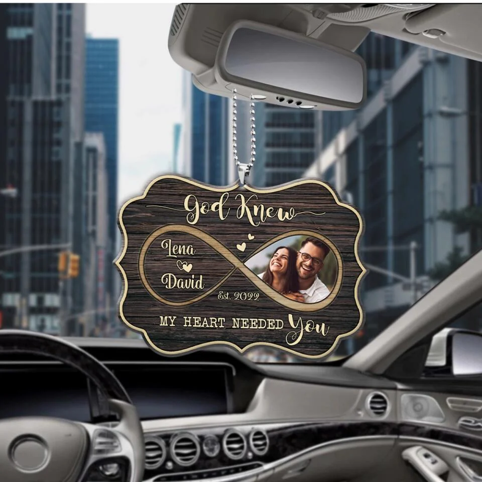 Personalized Valentine Gifts - God Knew My Heart Needed You - Personalized Car Ornament - Gift For Lover - Image 4