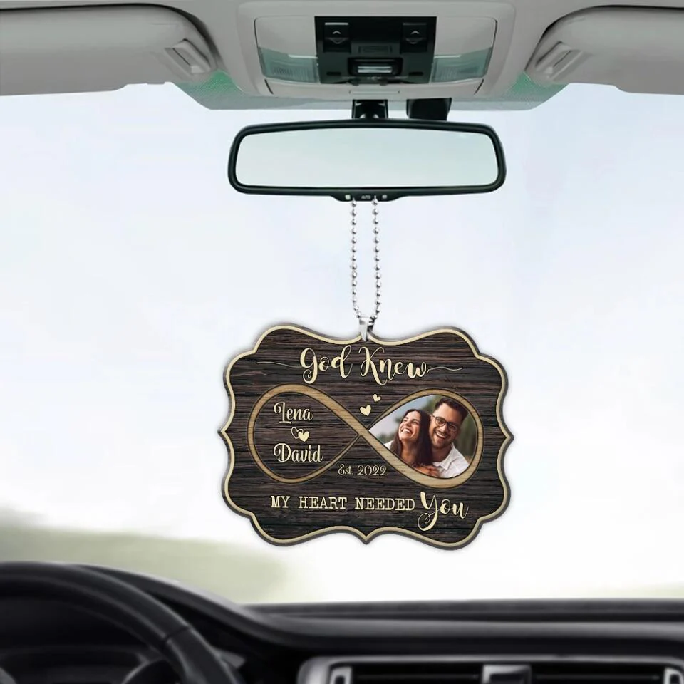 Personalized Valentine Gifts - God Knew My Heart Needed You - Personalized Car Ornament - Gift For Lover - Image 5