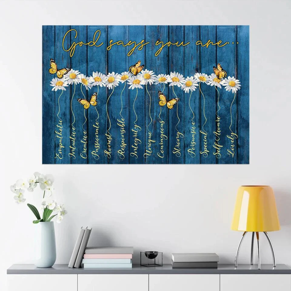 God Says You Are Empathetic Creative - Custom Canvas Poster - Confirmatiion Gift For Her - Image 10