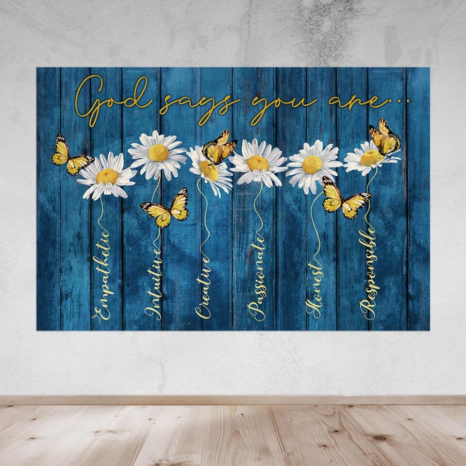 God Says You Are Empathetic Creative - Custom Canvas Poster - Confirmatiion Gift For Her - Image 11