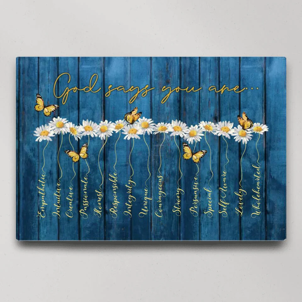 God Says You Are Empathetic Creative - Custom Canvas Poster - Confirmatiion Gift For Her - Image 2