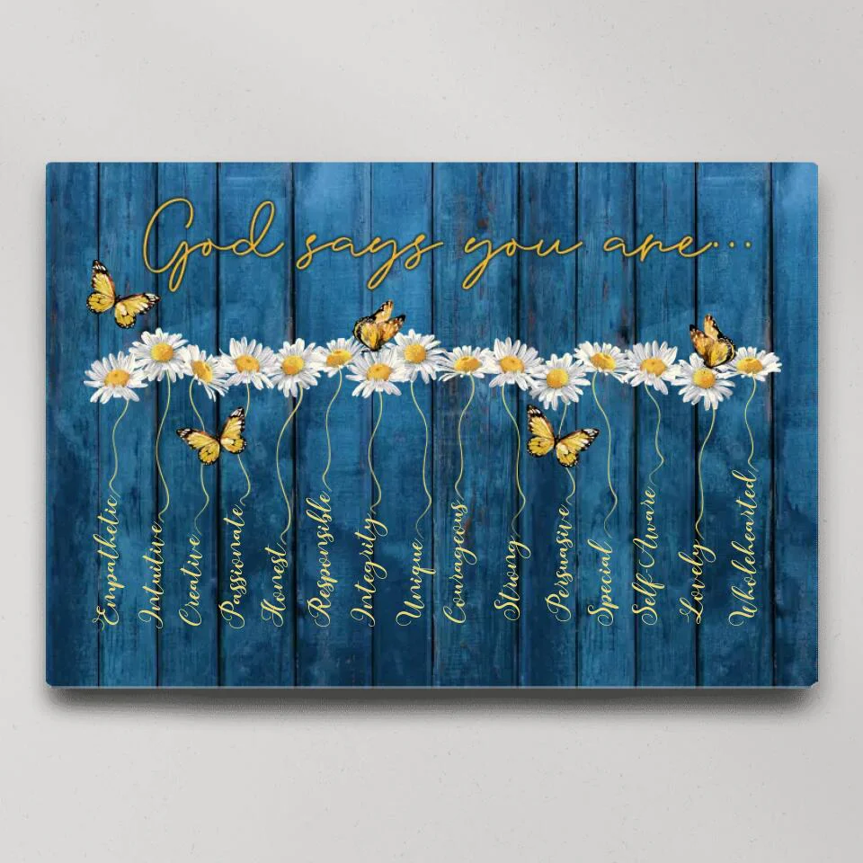 God Says You Are Empathetic Creative - Custom Canvas Poster - Confirmatiion Gift For Her - Image 3