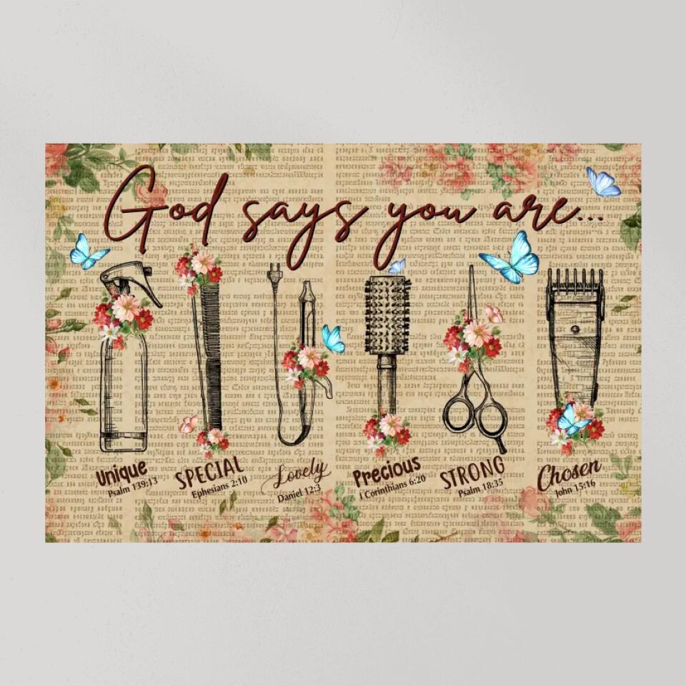 God Says You Are Hairdresser Custom Canvas Poster Confirmation Gifts - Image 10