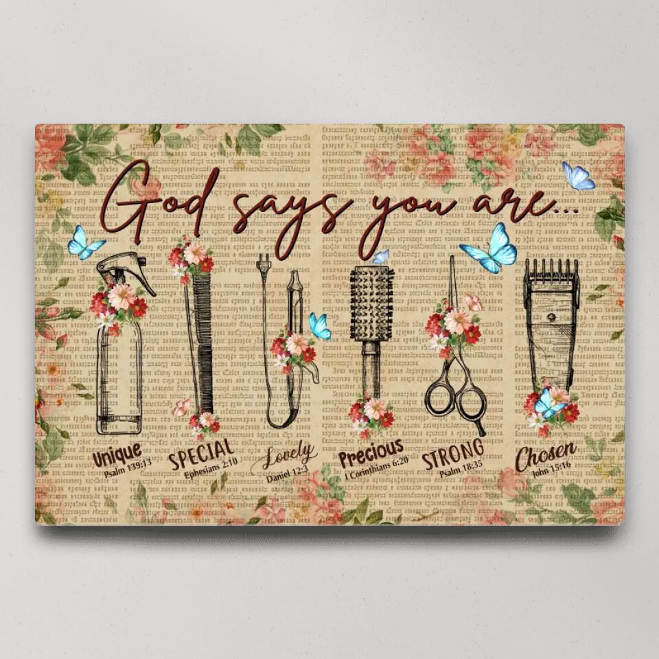 God Says You Are Hairdresser Custom Canvas Poster Confirmation Gifts - Image 2