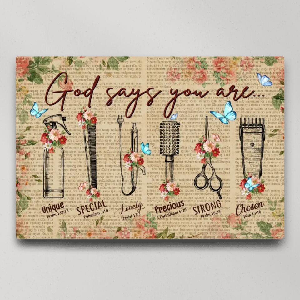 God Says You Are Hairdresser Custom Canvas Poster Confirmation Gifts - Image 4