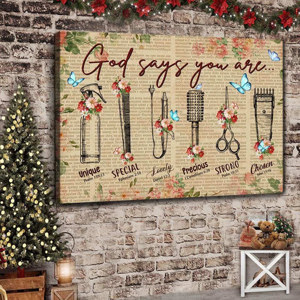 God Says You Are Hairdresser Custom Canvas Poster Confirmation Gifts - Image 6