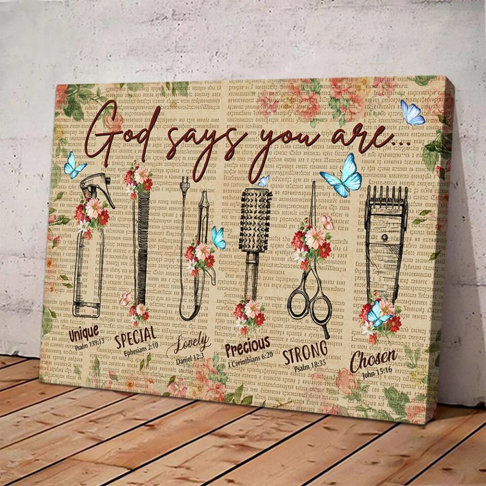 God Says You Are Hairdresser Custom Canvas Poster Confirmation Gifts - Image 7