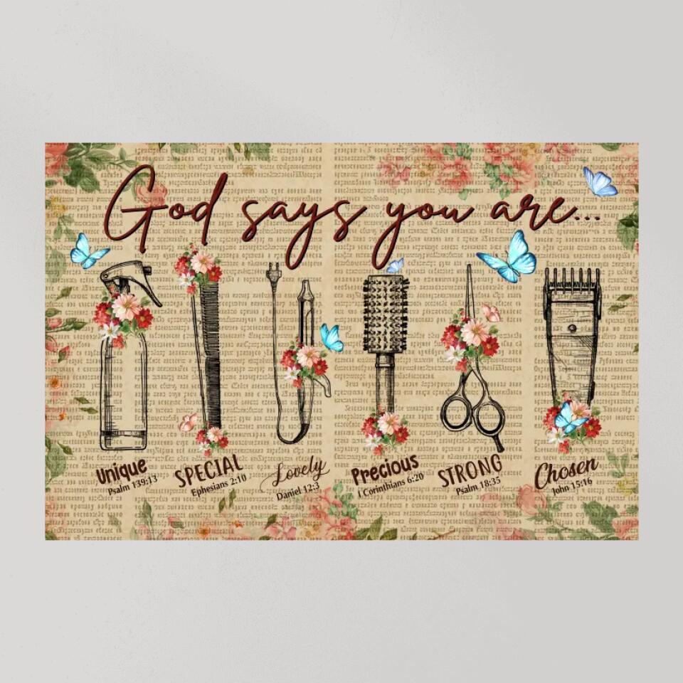 God Says You Are Hairdresser Custom Canvas Poster Confirmation Gifts - Image 8
