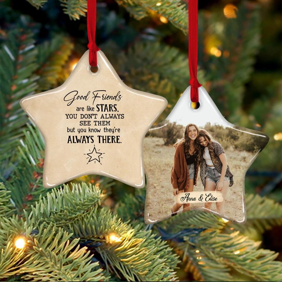 Good Friends Are Like Stars - Personalized Ceramic Ornament - Gift Friends For Besties - Image 4