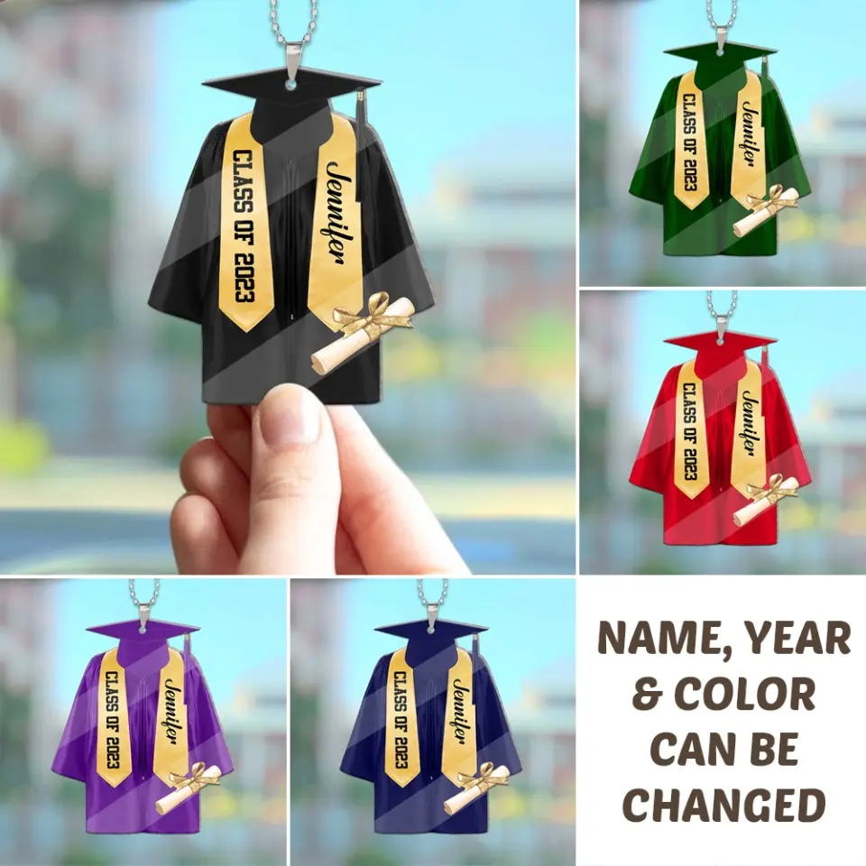 Graduation Gown, Personalized Car Ornament Keychain Decoration, Graduation Gift - Car Decoration - Best Graduation Gifts - 304IHPBNOR065 - Image 7