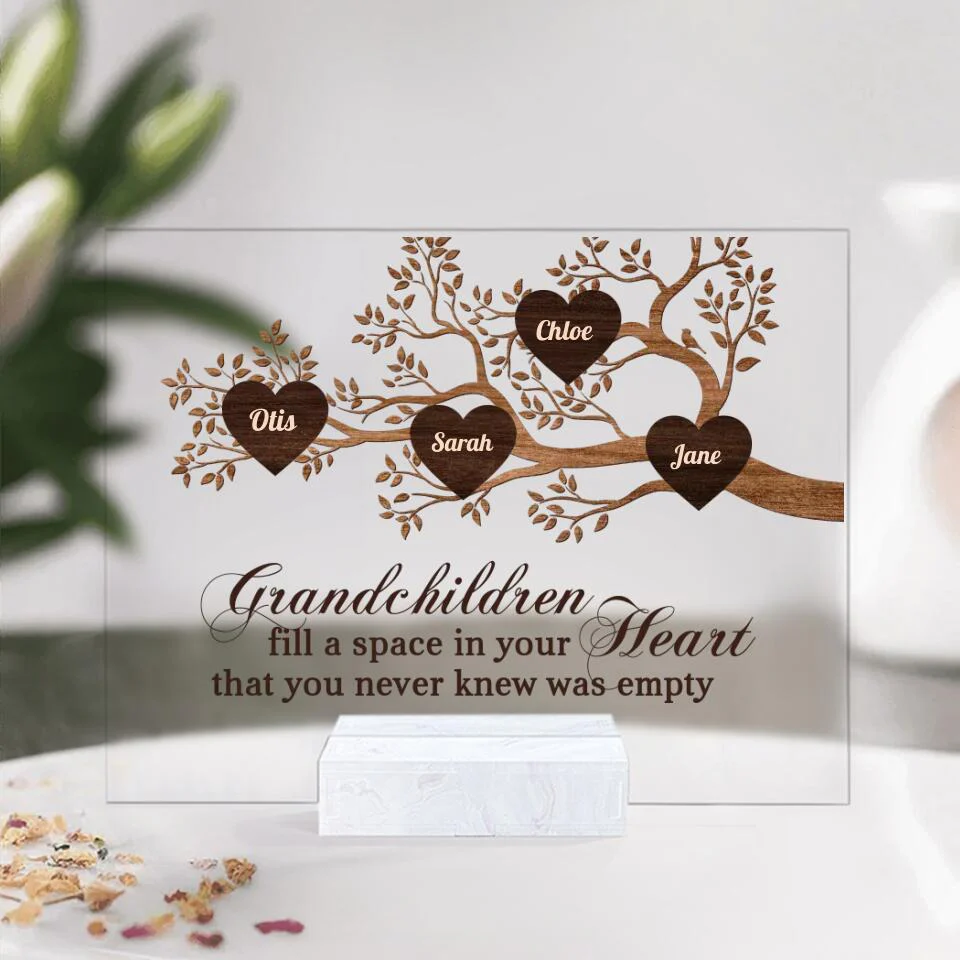 Grandchildren Fill A Space In Your Heart - Personalized Acrylic Plaque - Family Gift - Image 2