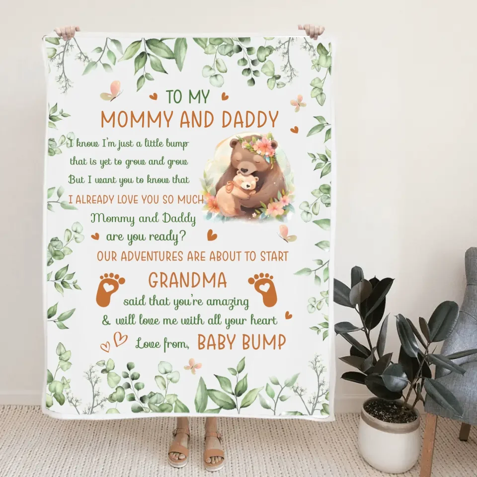 Grandma Said That You're Amazing - Personalized Fleece Blanket - Gifts For Pregnant Mom New Dad - Image 3