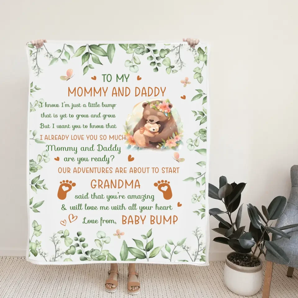 Grandma Said That You're Amazing - Personalized Fleece Blanket - Gifts For Pregnant Mom New Dad - Image 4