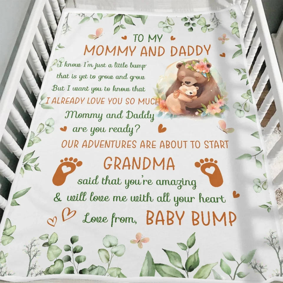 Grandma Said That You're Amazing - Personalized Fleece Blanket - Gifts For Pregnant Mom New Dad - Image 5