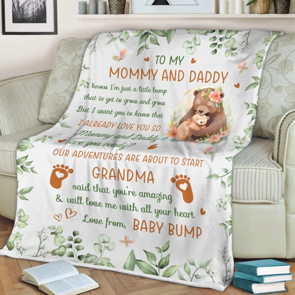 Grandma Said That You're Amazing - Personalized Fleece Blanket - Gifts For Pregnant Mom New Dad - Image 6