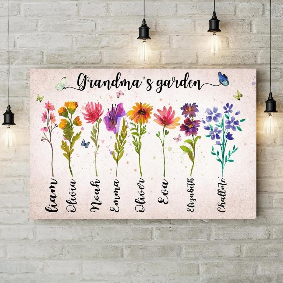 Grandma's Garden Flower Style Custom Canvas Poster Happy Birthday Grandma Gifts - Image 10