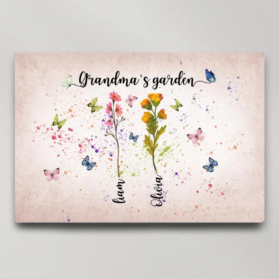 Grandma's Garden Flower Style Custom Canvas Poster Happy Birthday Grandma Gifts - Image 6
