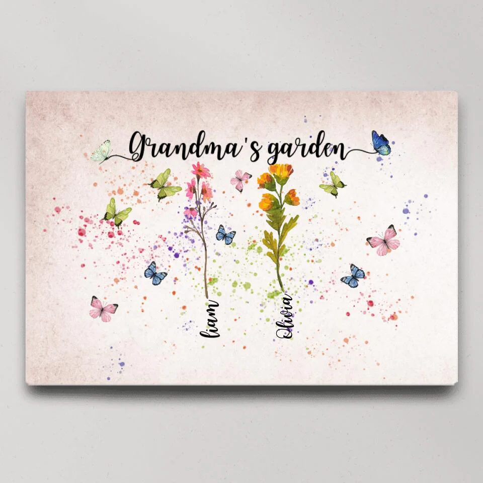 Grandma's Garden Flower Style Custom Canvas Poster Happy Birthday Grandma Gifts - Image 7