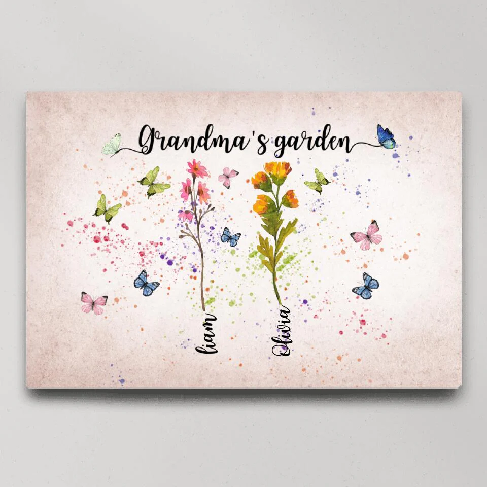 Grandma's Garden Flower Style Custom Canvas Poster Happy Birthday Grandma Gifts - Image 8