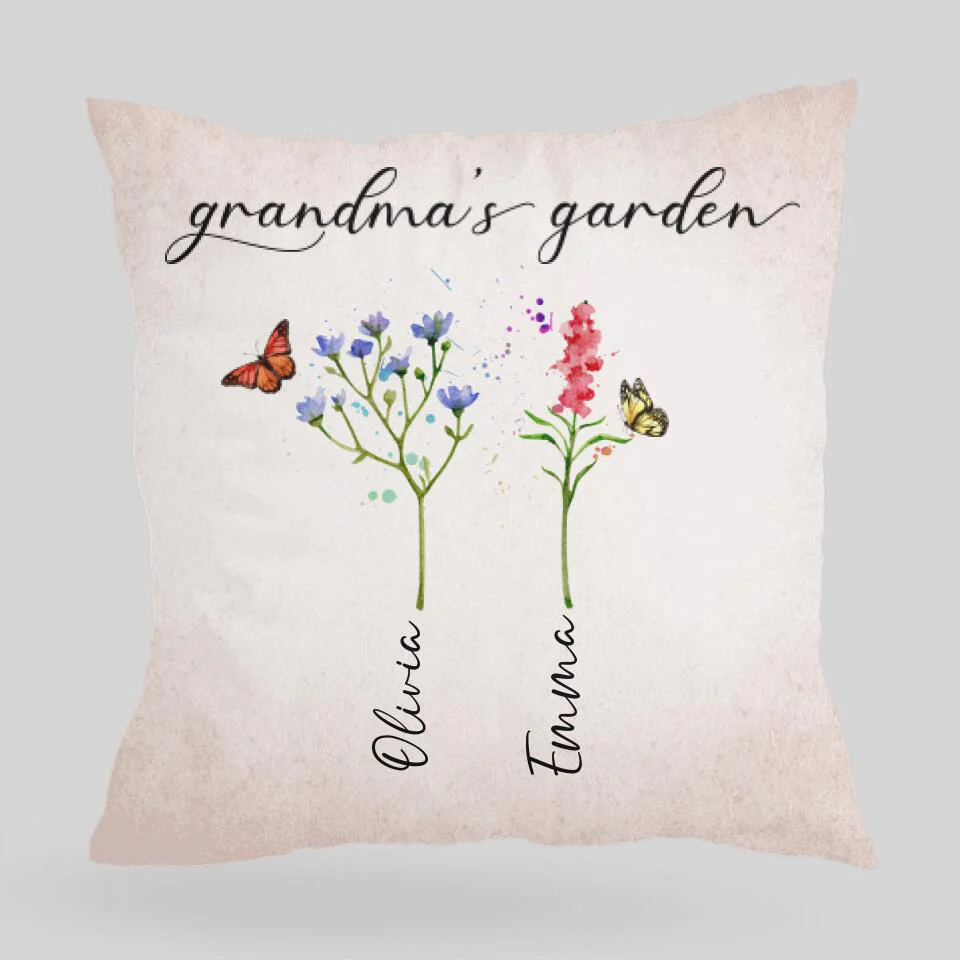 Grandma's Garden - Personalized Pillow - Birthday Gift Idea for Grandma/Nana - Image 2