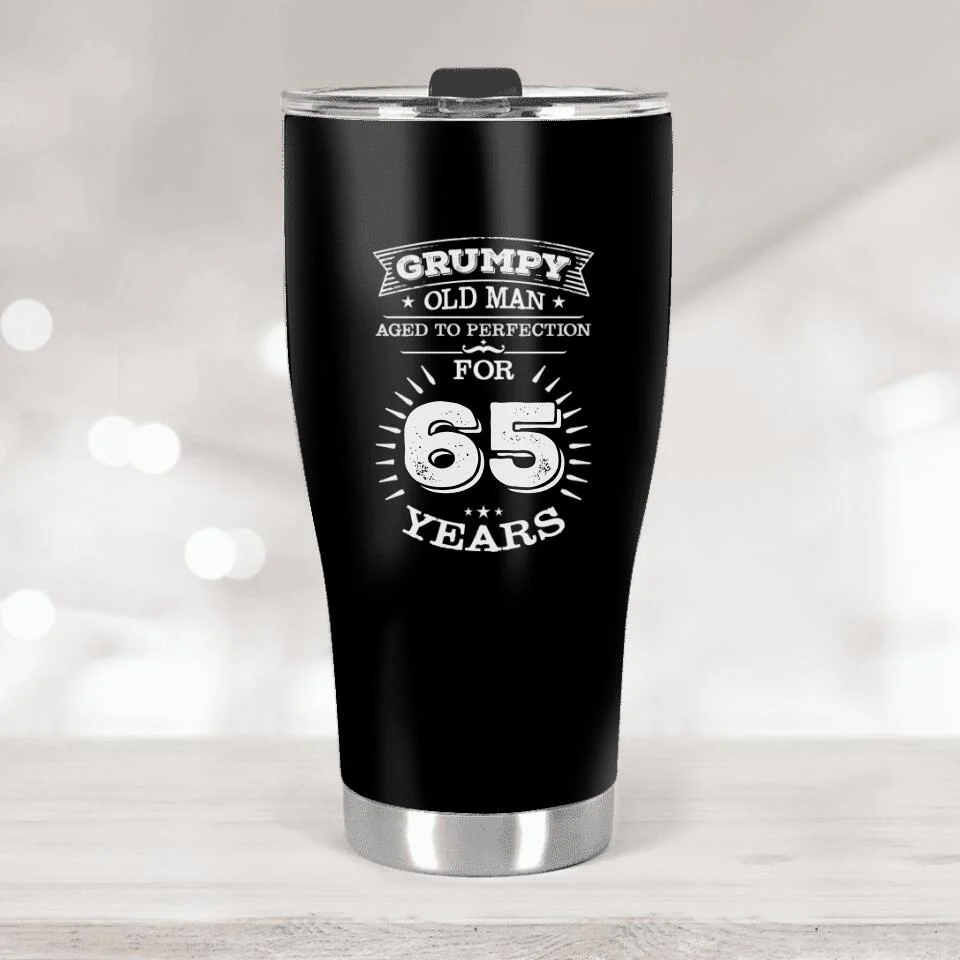 Grumpy Old Man Aged To Perfection For - Personalized Curved Tumbler - Image 2