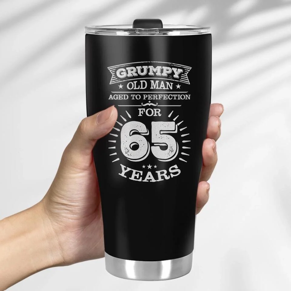 Grumpy Old Man Aged To Perfection For - Personalized Curved Tumbler - Image 3