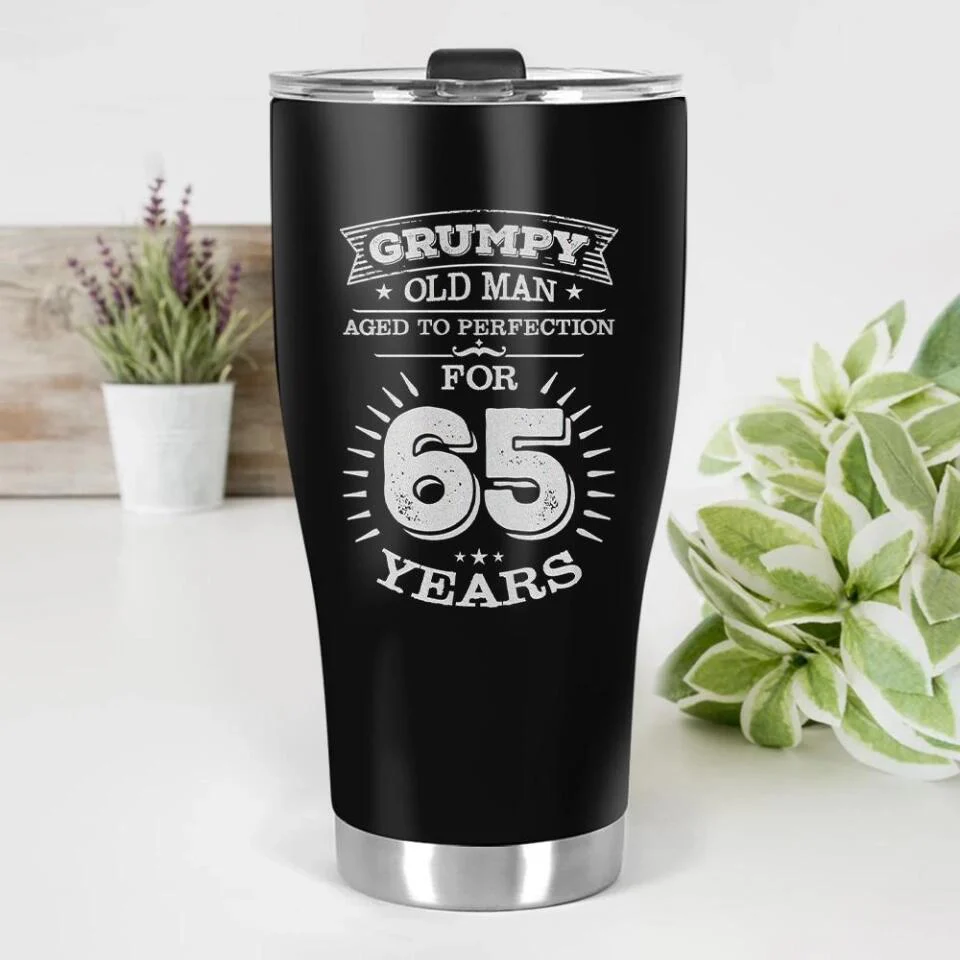 Grumpy Old Man Aged To Perfection For - Personalized Curved Tumbler - Image 4