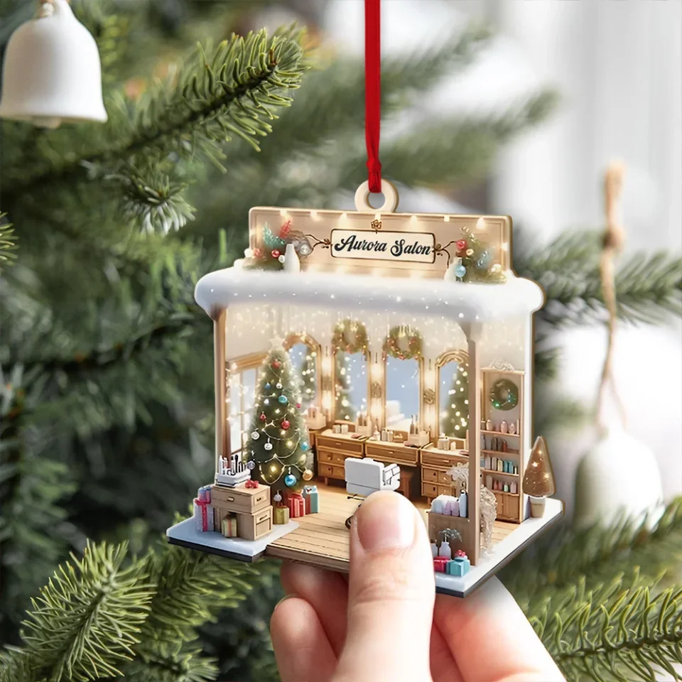 Hair Salon Ornament Gift For Hairdressers - Wooden Acrylic Ornament Christmas Gifts - Image 12