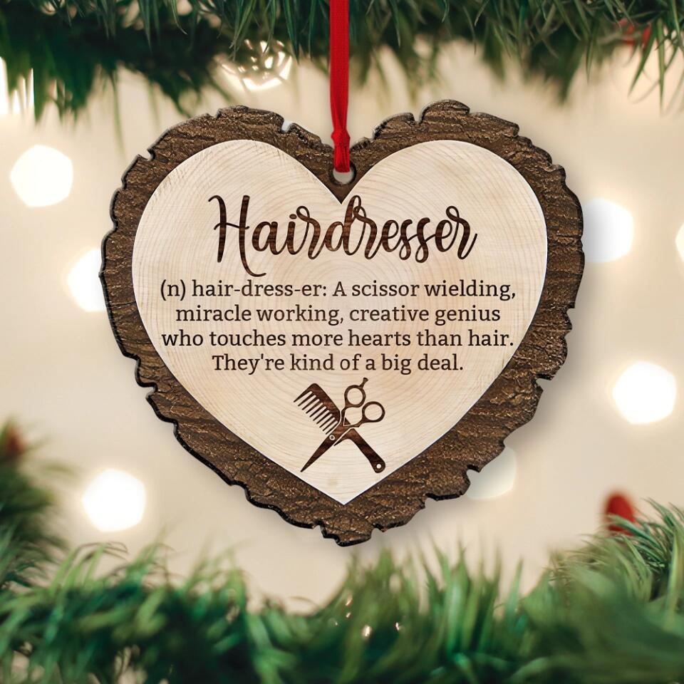 Hairdresser A Scissor Wielding Miracle Working Personalized Wooden Ornament Gift For Hairdresser - Image 2