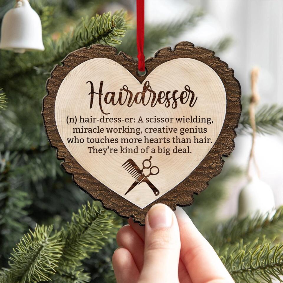 Hairdresser A Scissor Wielding Miracle Working Personalized Wooden Ornament Gift For Hairdresser - Image 3