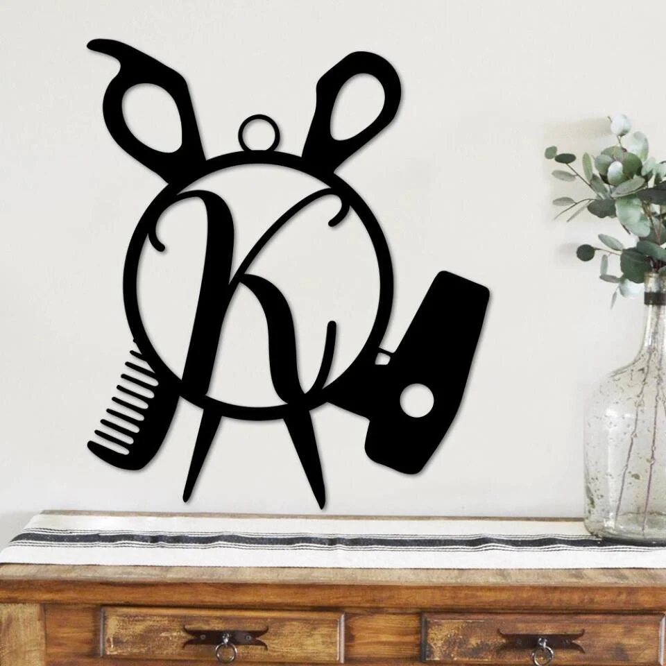 Personalized Hairstylist Salon - Custom Letter Monogram - Cut Metal Sign - Gift for Hairstylist/Hair Salon Owner - Image 4