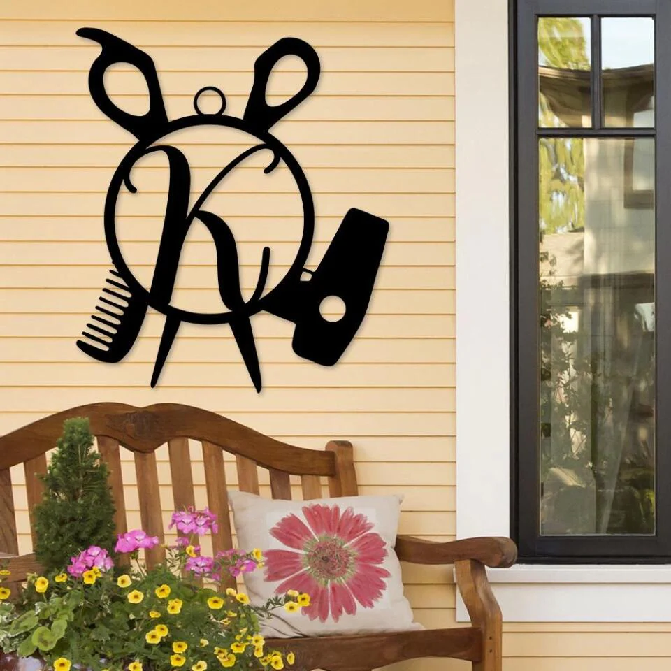 Personalized Hairstylist Salon - Custom Letter Monogram - Cut Metal Sign - Gift for Hairstylist/Hair Salon Owner - Image 7