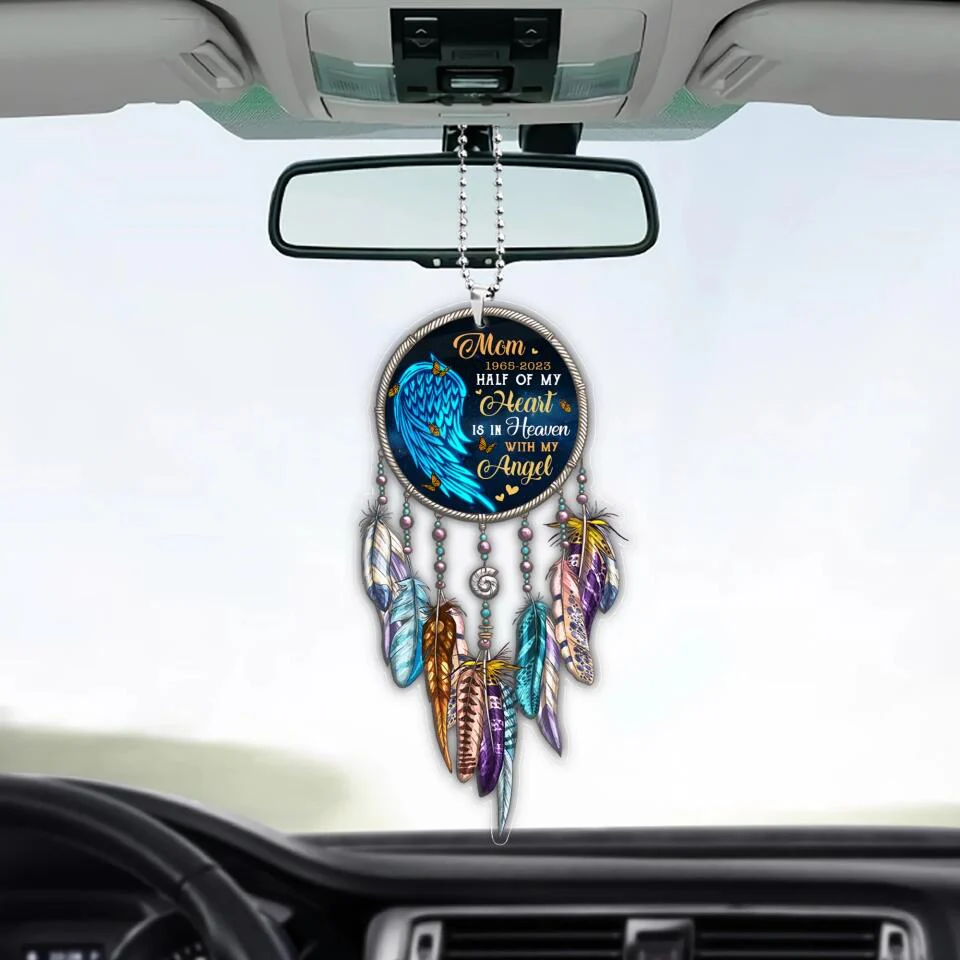 Half of My Heart Lives In Heaven With My Angel - Personalized Car Ornament - Best Memorial Gifts - 301IHPNPOR0001 - Image 6