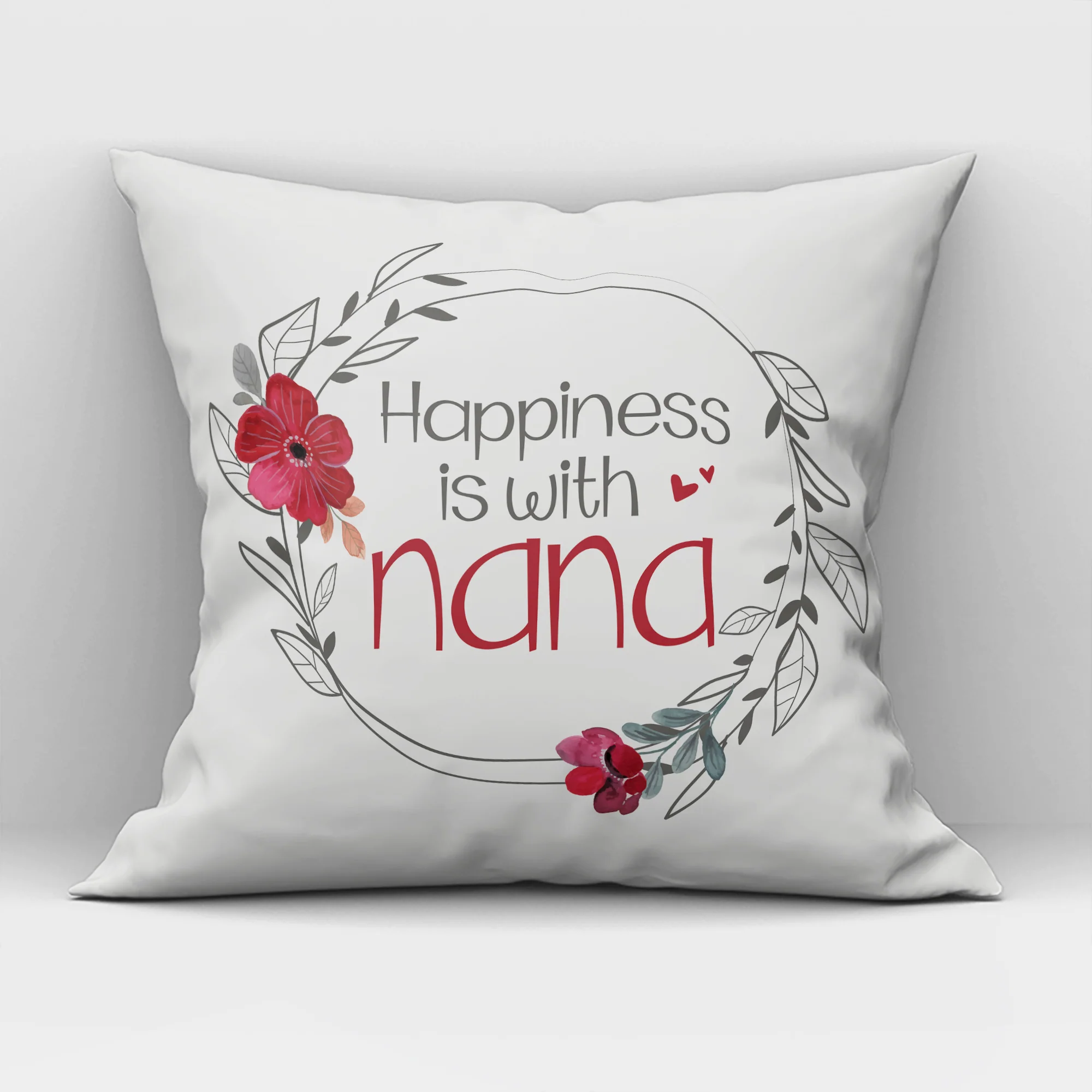 Happiness Is With Nana - Canvas Pillow - Gift For Nana - Image 2