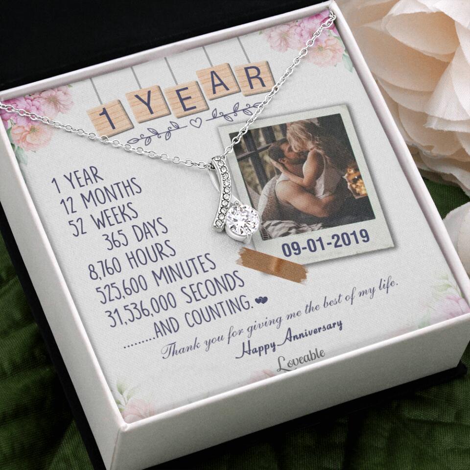 Happy 1 Year Anniversary Couple Personalized Necklace - Image 36