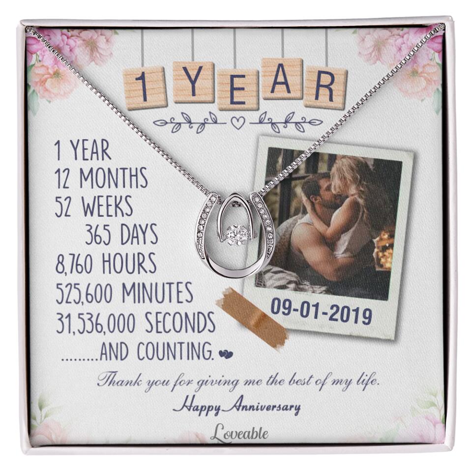 Happy 1 Year Anniversary Couple Personalized Necklace - Image 44