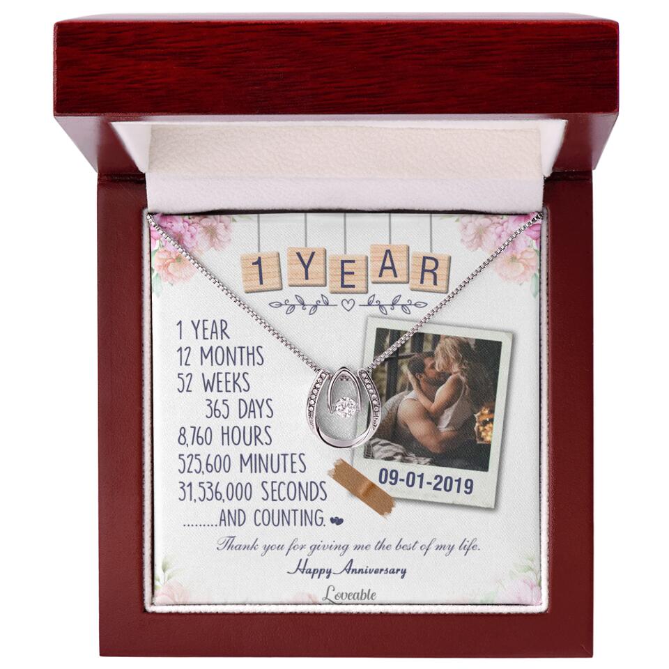 Happy 1 Year Anniversary Couple Personalized Necklace - Image 48