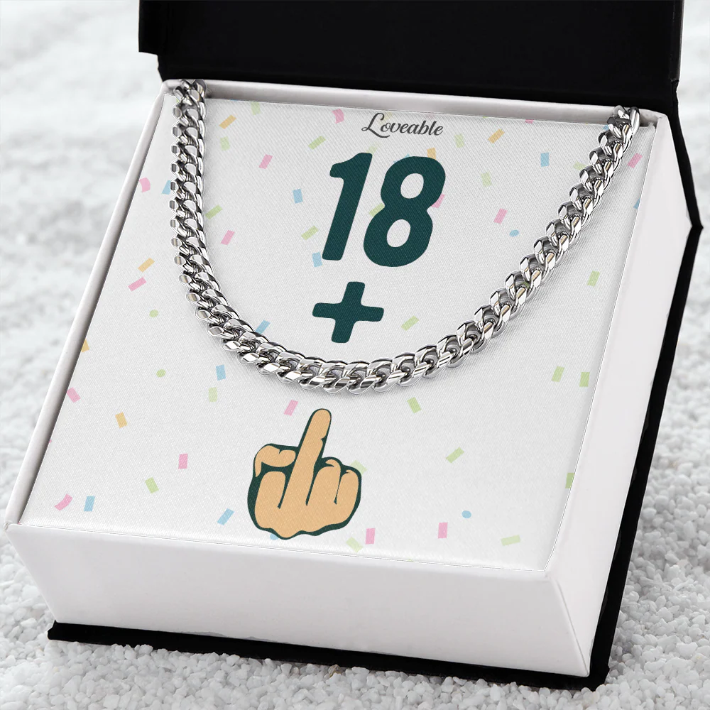 Happy 19th Birthday - Funny Stainless Steel Cuban Link Chain - Image 3