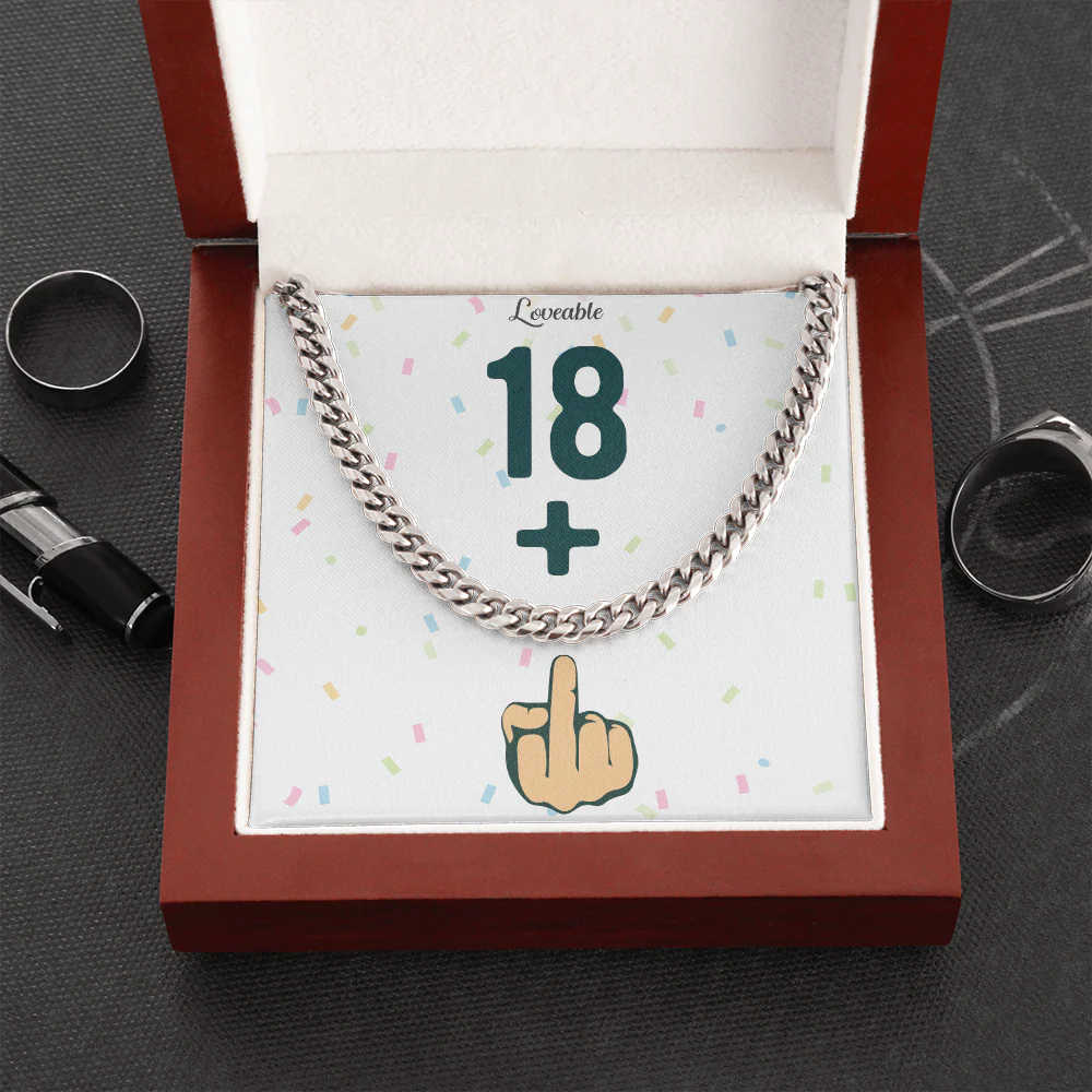 Happy 19th Birthday - Funny Stainless Steel Cuban Link Chain - Image 4