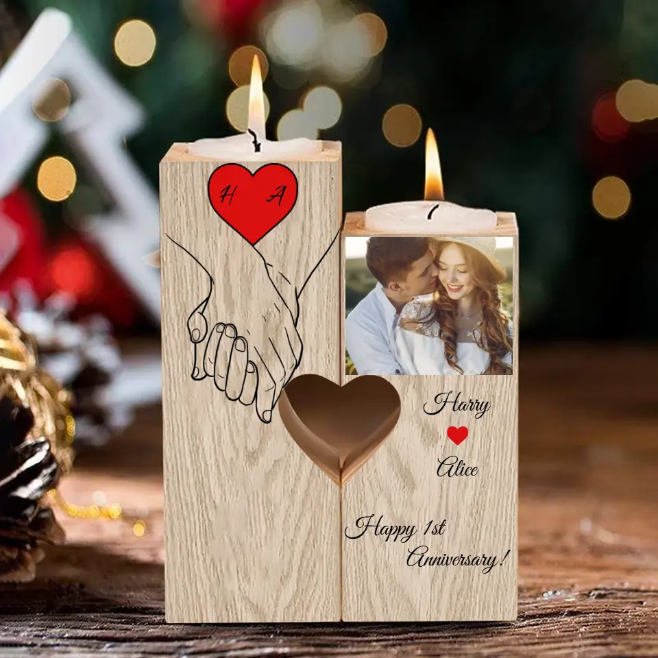 Happy 1st Anniversary | Personalized Candle Holder - Image 2