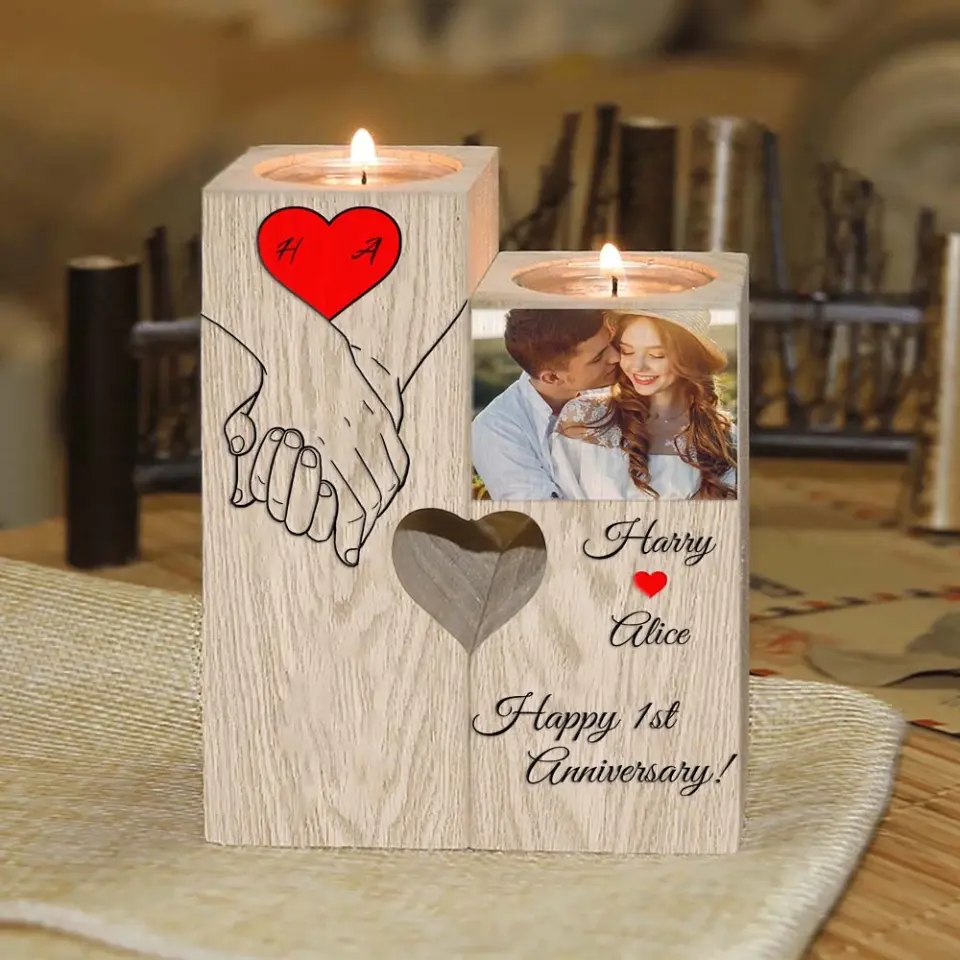 Happy 1st Anniversary | Personalized Candle Holder - Image 5