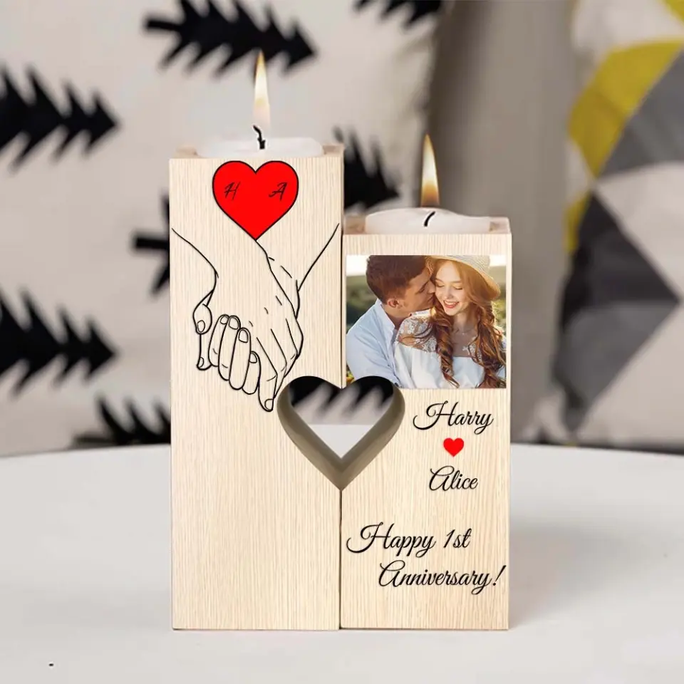Happy 1st Anniversary | Personalized Candle Holder - Image 6