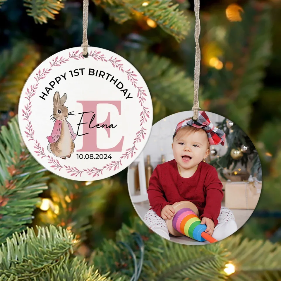 Happy 1st Birthday Wishing 1st Birthday To Son Daughter - Custom Ceramic Ornament - Birthday Gift - Christmas Gift - Image 5