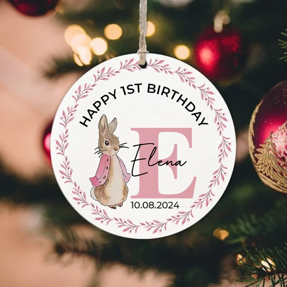 Happy 1st Birthday Wishing 1st Birthday To Son Daughter - Custom Ceramic Ornament - Birthday Gift - Christmas Gift - Image 6